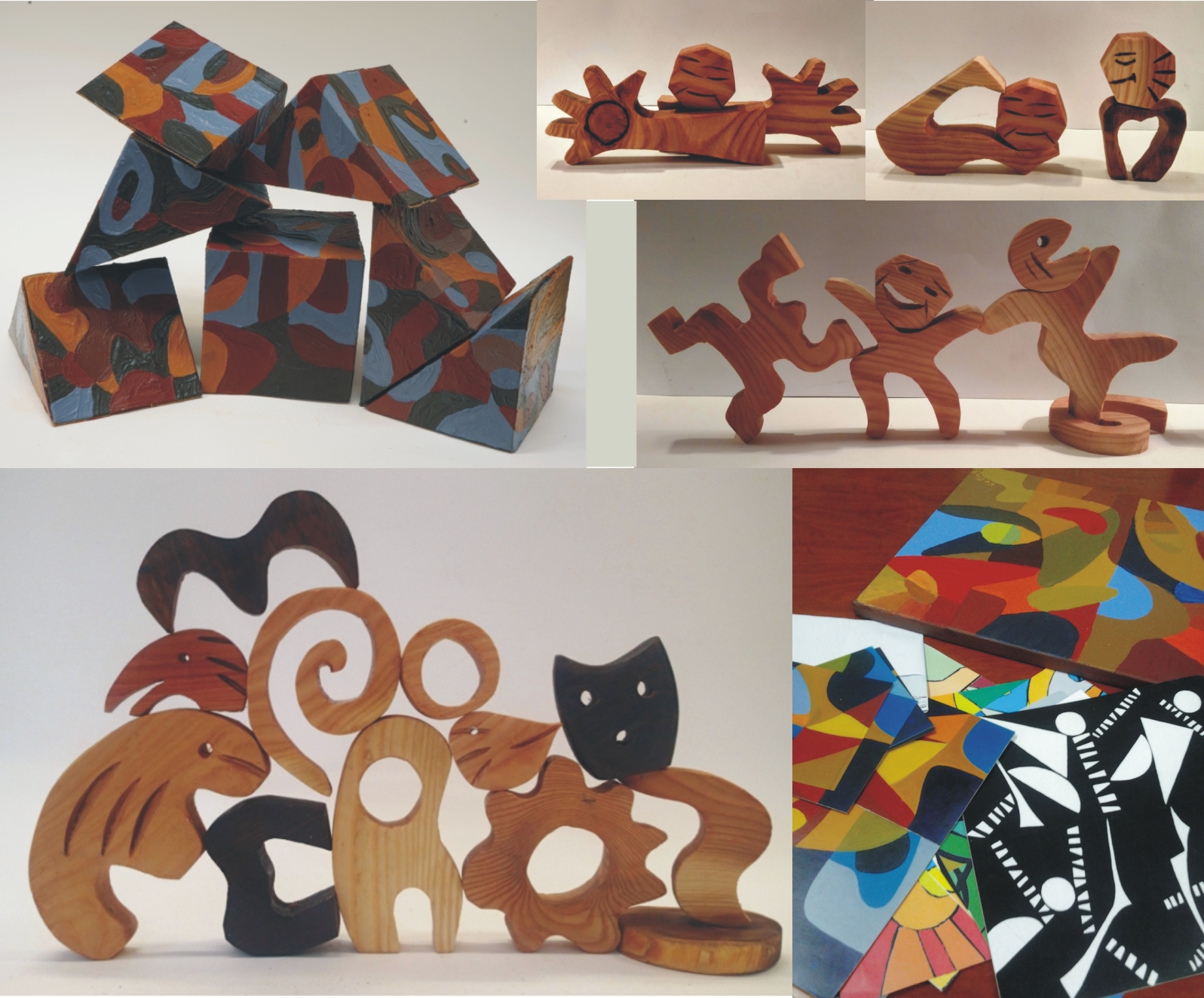 Figure 5: Various Variabilie play sets - wooden, pictorial, graphic, emotional on magnets and three-dimensional with sound